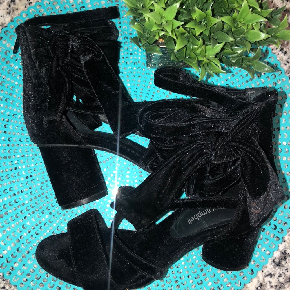 JeffreyCampbell Velveteen Sandal with Bow NWOT
